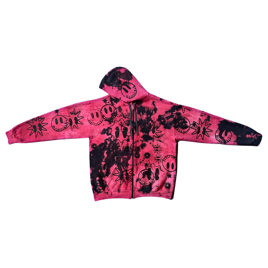 BAGH Signature zip up hoodie bleached red